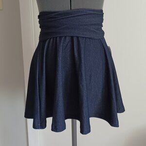 American Apparel High Waisted Faux Denim Skirt